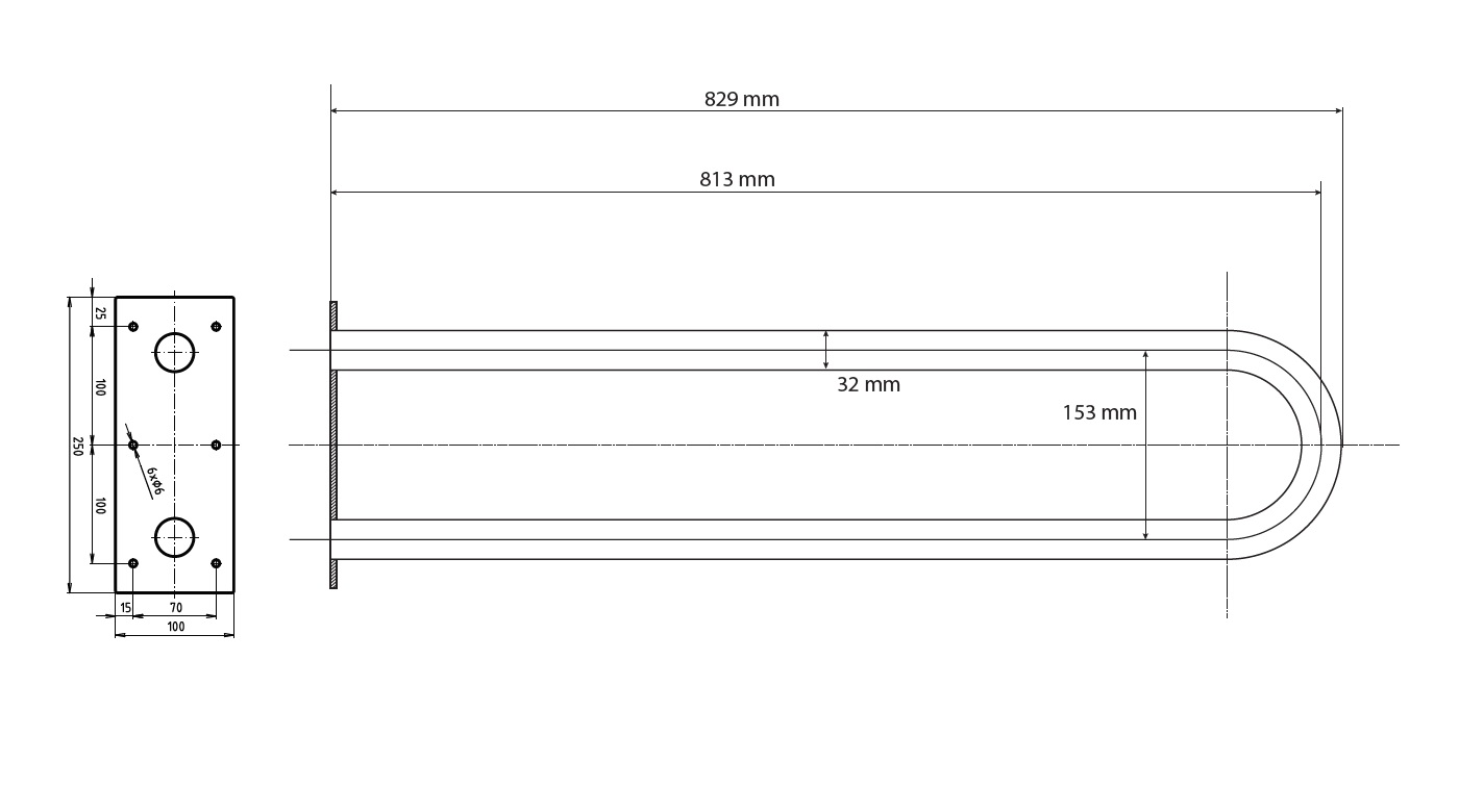 Podpěrné madlo ve tvaru U - 600mm - bílý komaxit